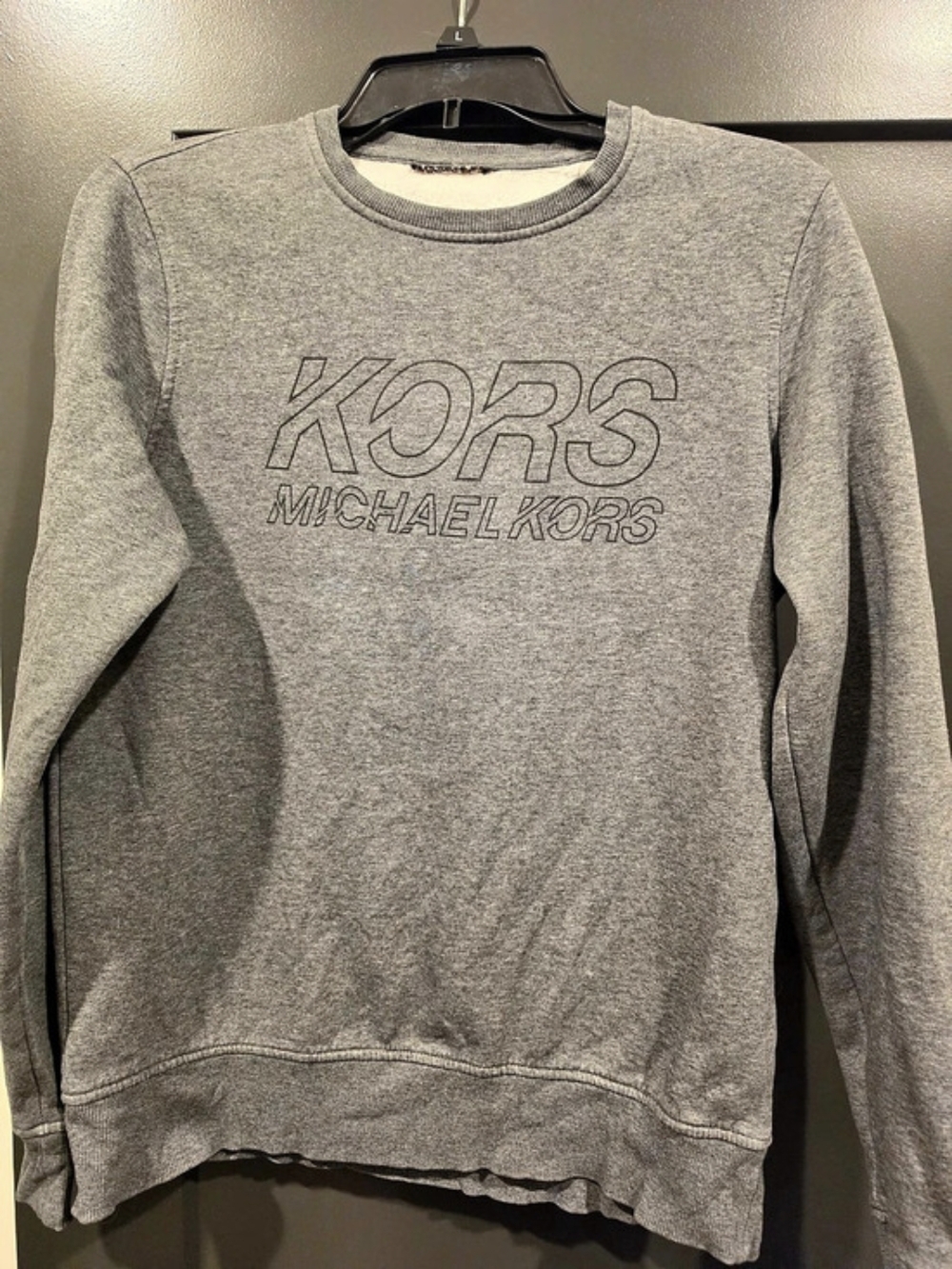 Michael Kors Embossed Logo Crewneck Sweatshirt Gray
